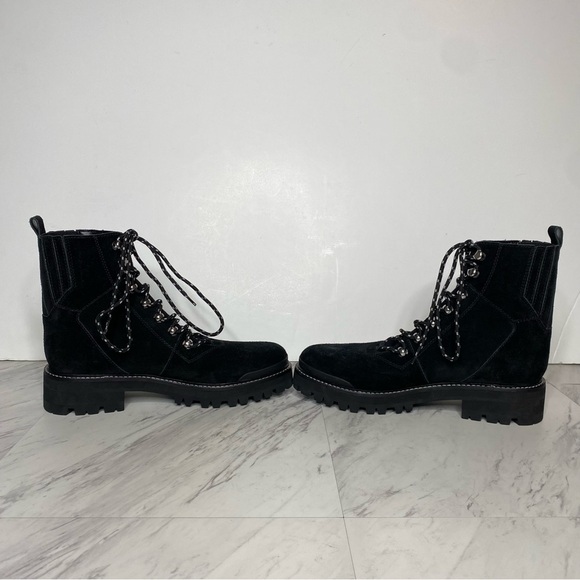Marc Fisher Izzie Black Suede Lug Sole Boot 9 1/2 M - Picture 5 of 16